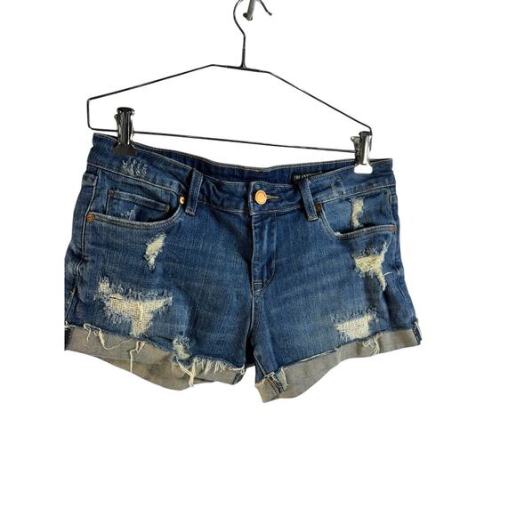 Blank NYC Women's The Fulton Dress Down Party Distressed Cuffed Shorts Size 26 - Picture 4 of 13